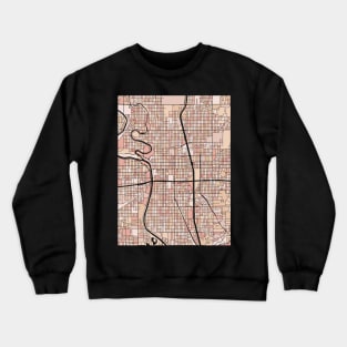 Wichita Map Pattern in Soft Pink Pastels Crewneck Sweatshirt